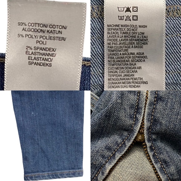 Lucky Brand Meadowood Moto Jeans Low Rise Skinny Zipper Detail Blue 0 25 - Picture 4 of 16